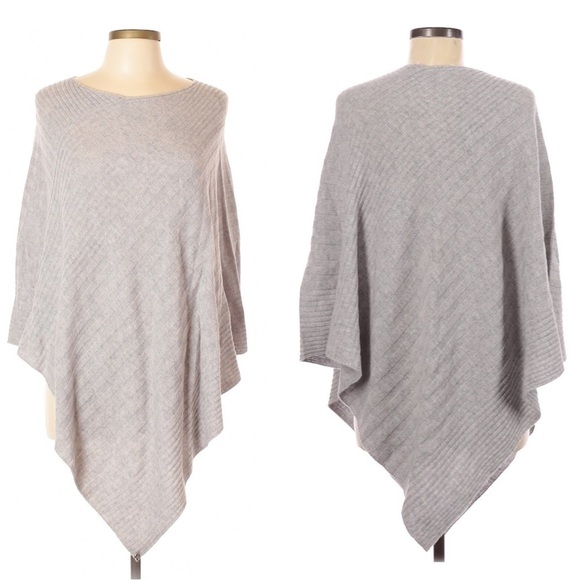 Beryll Cashmere Poncho Light Grey - Picture 1 of 8